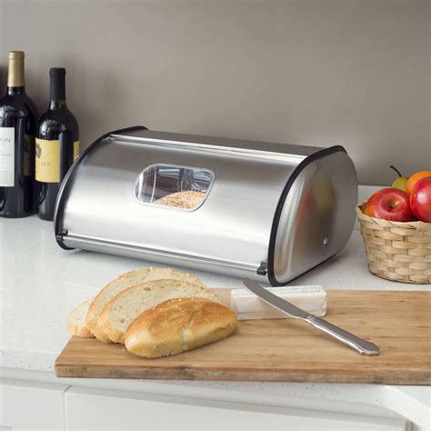 small stainless steel bread box|stainless steel countertop bread box.